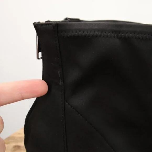 Delicious Boots Black Satin Ankle Booties Chunky Heel Round Toe Sock Stretchy 10 - Picture 8 of 11